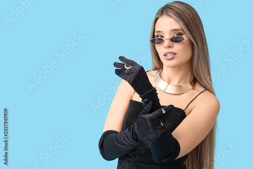 Fashionable young woman in ...