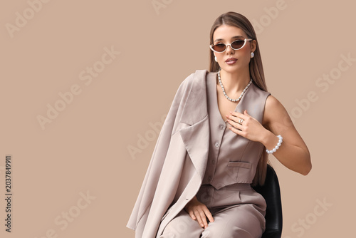 Fashionable young woman in ...
