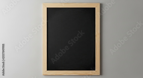 Small wooden framed chalkboard leaning against a wall.