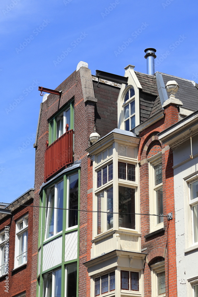 Fototapeta premium Amsterdam Haarlemmerdijk House Facades Close Up, Netherlands