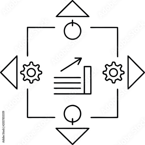 Photos statutory reporting automation line art vector illustration on transparent backg