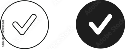 Photos Close-up of Checkmark Icon on White Background for Verification or Approval