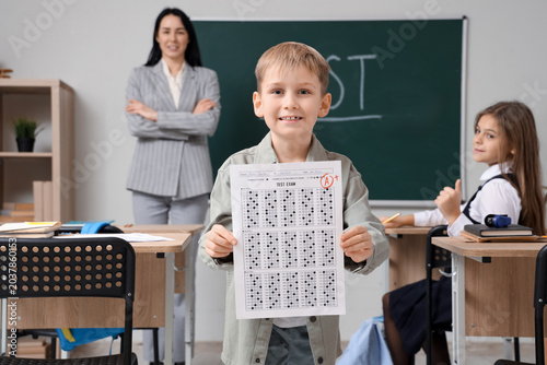 Cute schoolboy with results...