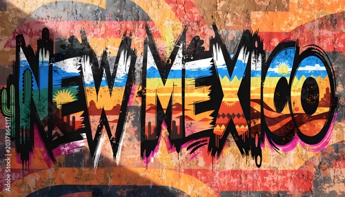 New Mexico Graffiti Art Typography Banner