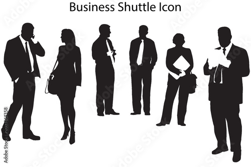Konstfotografi Silhouettes of business professionals standing in a group suggesting a commute
