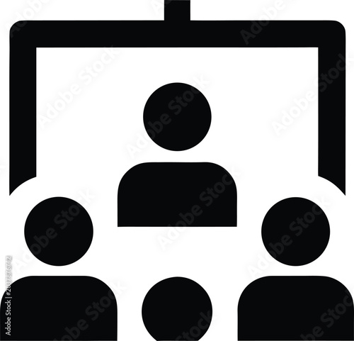 board meeting line art vector illustration on transparent background