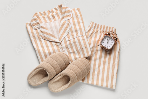 Stylish pajamas with slippe...