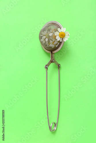 Tea strainer with chamomile...