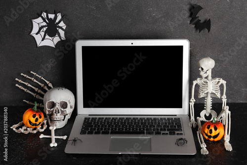 Modern laptop and decor for...