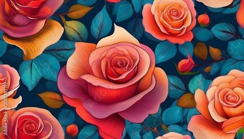 seamless pattern with roses