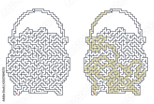 Maze challenge with answers in cauldron shape for Halloween  