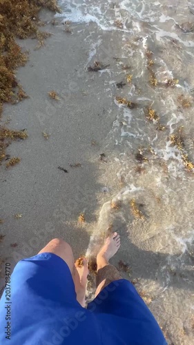 Playa de Miami Invadida por el Sargazo – Video 4K Vertical.