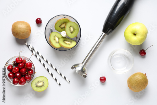 Fruits, bowl with berries a...