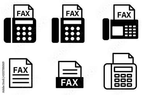 Foto FAX・ファックス・プリンターのアイコンイラスト