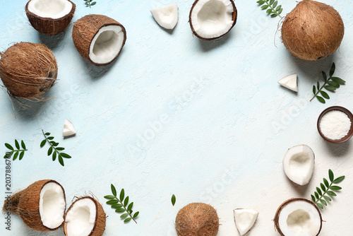 Frame made of fresh coconut...
