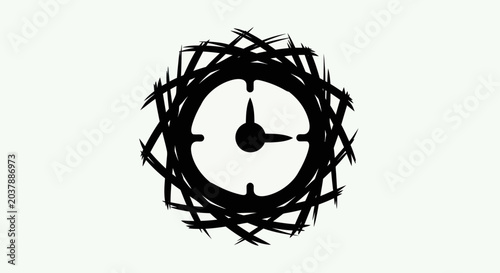 Foto Abstract clock icon on white background