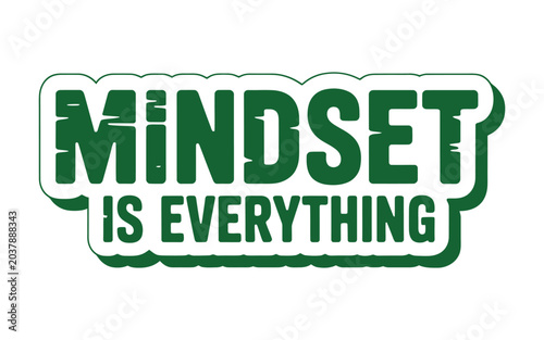 Vászonkép Mindset is everything typography isolated on transparent background