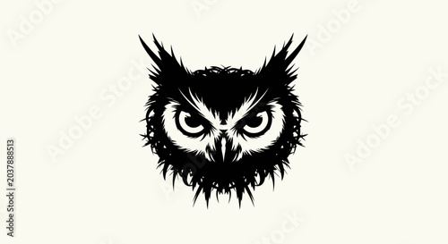Black and white owl graphic
