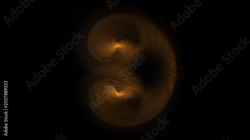 Lorenz Butterfly Strange Attractor 4K Glowing Golden Particles Chaotic System Physics Simulation Seamless Loop