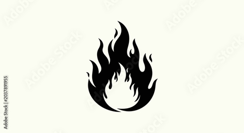 Black flame silhouette on white backdrop