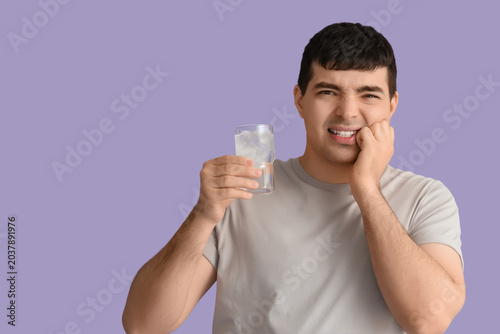 Young man with cool water s...
