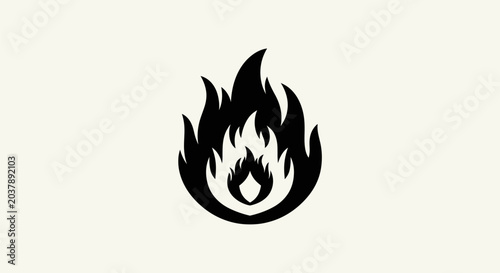 Black flame symbol on light background