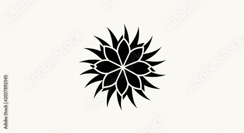 Black floral vector design isolated on white
