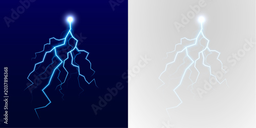 Quadro su tela PNG electric bolts crisscross the sky, creating a network of glowing energy arcs