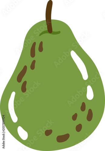 cute pear fruit vector cartoon illustration