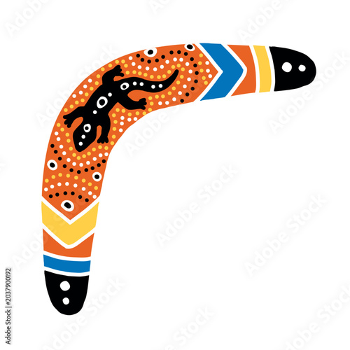 Tableau sur toile Australian Aboriginal Boomerang Vector Illustration
