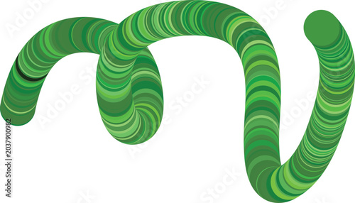 Abstract Green Spiral Halftone Vector - Organic Curved Dotted Element for Modern Design