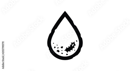 Photos Water Drop With Sediment Silhouette Against White Background