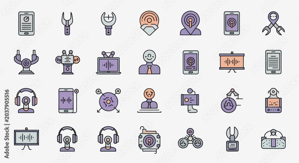 Obraz premium Technology icons digital devices and signals