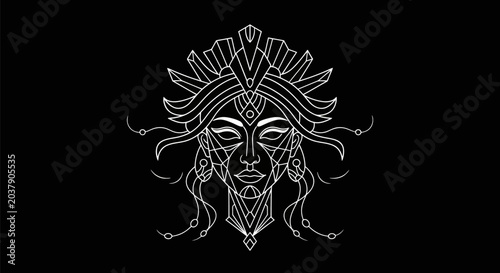 Geometric woman face illustration