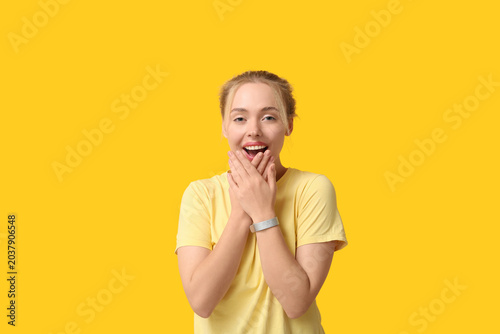 Beautiful happy young woman...