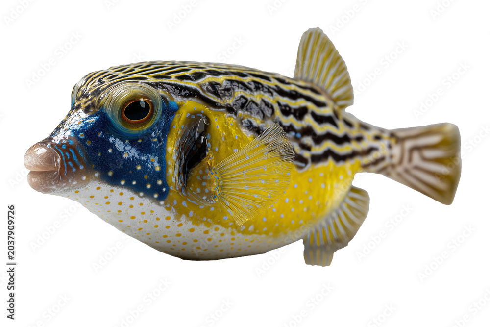 Obraz premium Colorful Tropical Pufferfish Closeup
