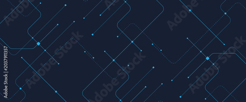 Fotografía Vector abstract digital technology with futuristic crossed lines and dots geomet