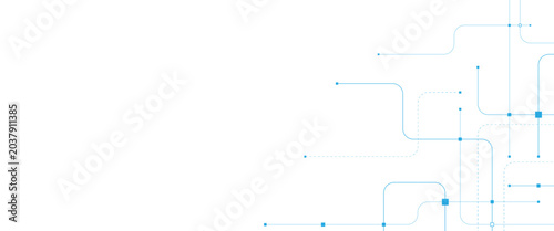 Fotografie Abstract futuristic technology with crossed lines and dots geometric vector back