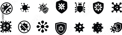 Hantavirus disease prevention vector icon set