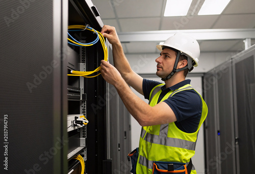 Fiber Optic Cable Installation in Data Center