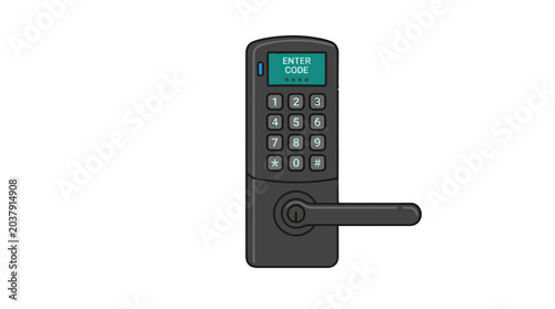 Digital Door Lock with Keypad and Handle.