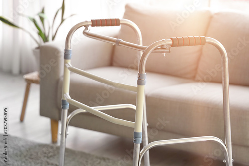 Medical walker in living ro...