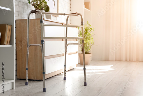 Medical walker in living ro...