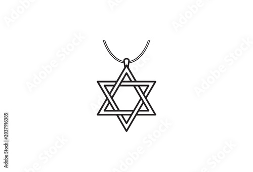 Star of David, Jewish symbol, geometric shape, pendant, necklace