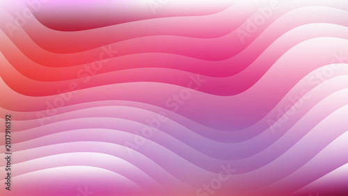 Quadro su tela Abstract background with smooth wavy lines in shades of pink, purple, and red, c
