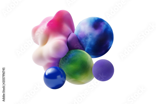 Colorful Abstract Floating Spheres