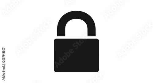 Tableau sur toile Black security padlock icon isolated on white background