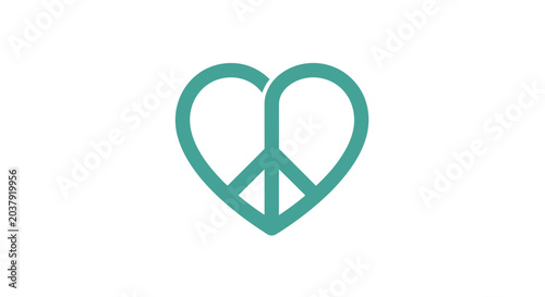 Tableau sur toile Peace Heart Symbol Icon - Love, Harmony, Unity, Nonviolence, Hope