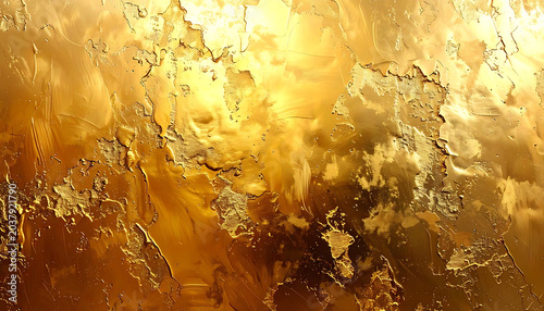 Abstract textured gold surface with shimmering glitter particles, luxurious metallic background with swirling patterns, elegant and rich aesthetic