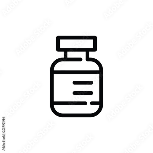 Vector illustration of a medical vial or bottle icon in a simple line style